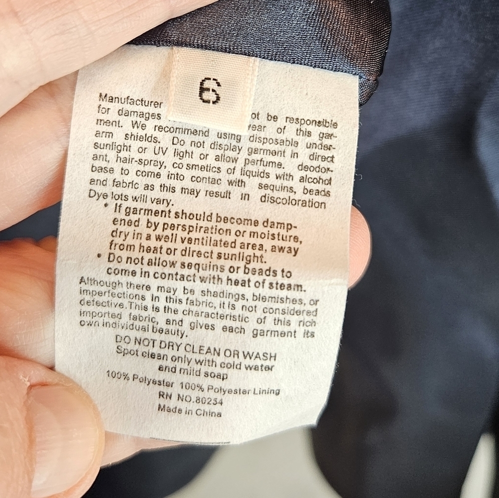 Alyce Paris Navy Shine Fit & Flare Mini Dress Sz 6 Cocktail Evening Home coming - Picture 13 of 14